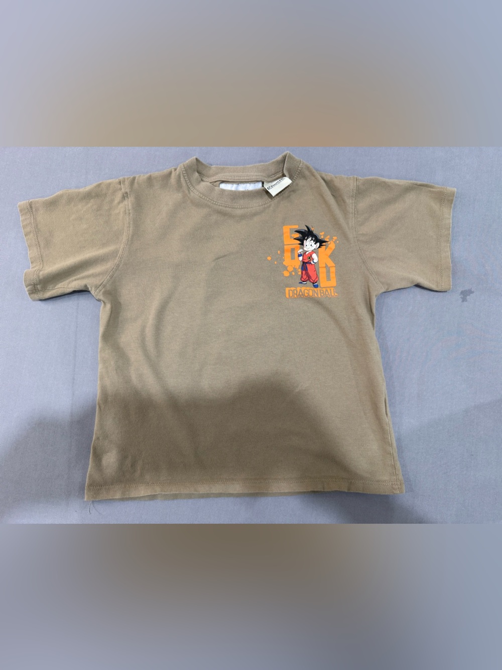 Zara Goku Character Beige‎ kids Graphic T-Shirt Top Size 6-7yr #037